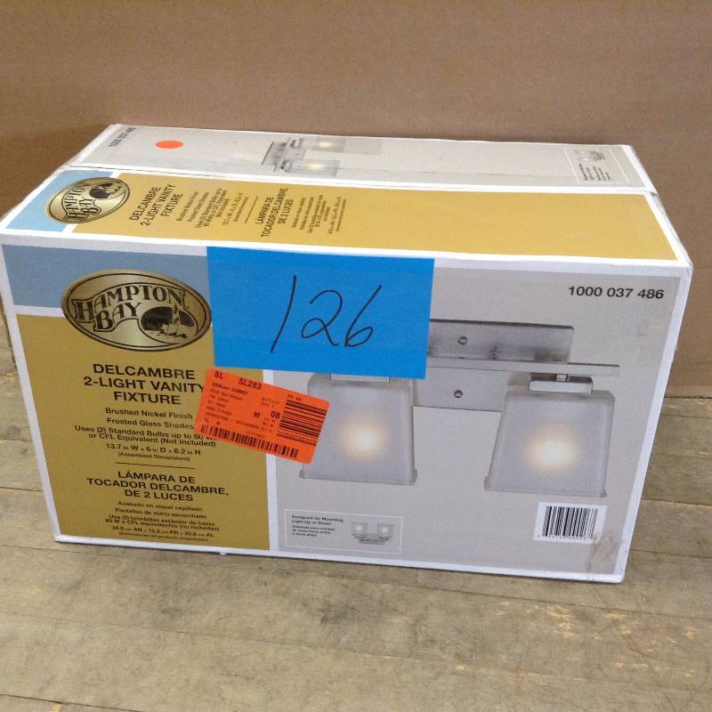 lot 126 image: Hampton Bay Delcambre 2 Light Vanity Picture
