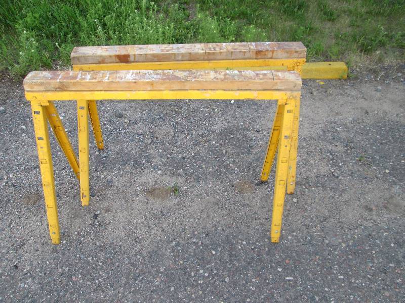 lot 97 image: 2 Heavy Steel Saw Horses