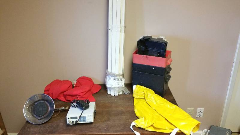 lot 154 image: Marine VHF Radio, Sunflower Propane Heater, Square Balusters, Hats