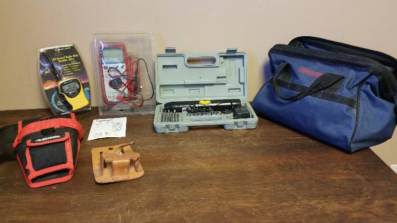 lot 123 image: Digital MultiMeter, Power Screwdriver, Weather Alert, Etc