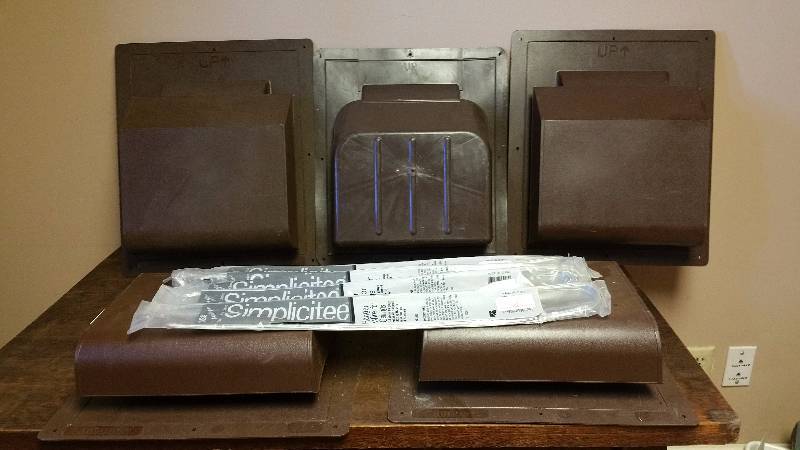 lot 132 image: (5) Roof Attic Vent Covers  Hanger Wire for Ceilings