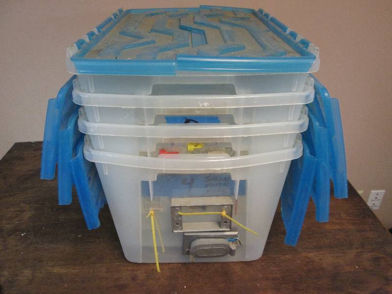 lot 220 image: 4 Plastic Storage Totes