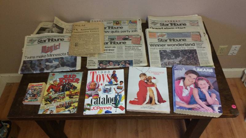 lot 336 image: Lone Ranger, Red Ryder, 90s Sears & JC Penny Catalogs, Old Newspapers