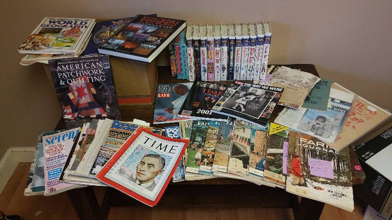 lot 342 image: Shirley Temple VHS Group, Vintage Farm Journal Magazines, Books, Time Life, Etc.