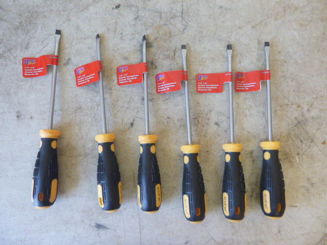 6 Ultra Steel Slotted Screwdrivers