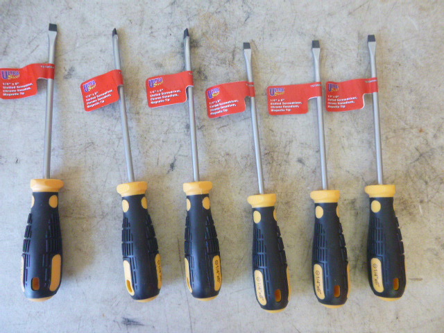 6 Ultra Steel Slotted Screwdrivers