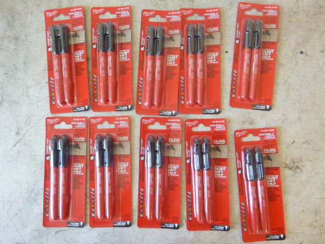 10 Packs of Milwaukee Inkzall Jobsite Markers