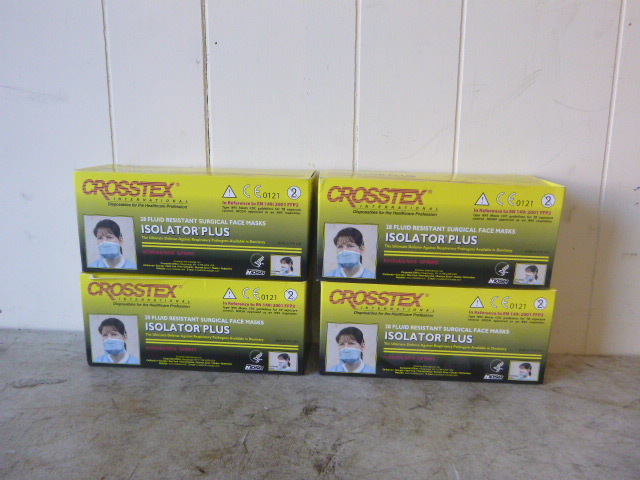 4 Boxes of Crosstex Isolator Plus Face Masks