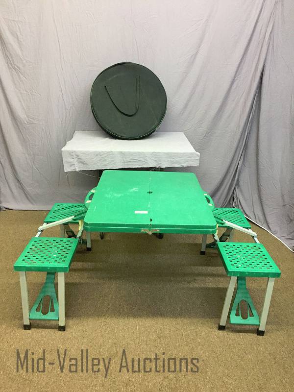 lot 15 image: Portable fire pit & fold up table