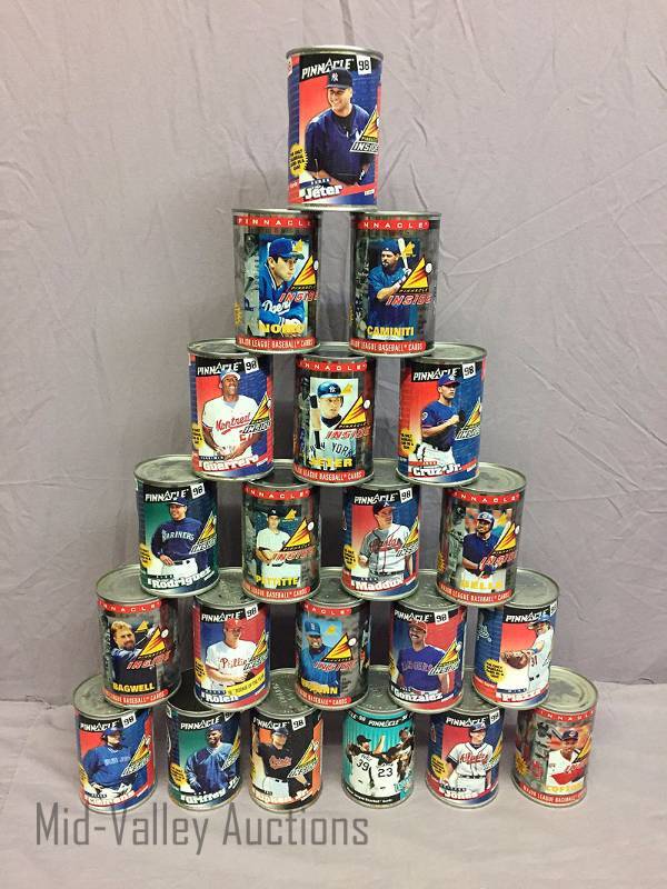 lot 73 image: 1998 Pinnacle Baseball Card cans