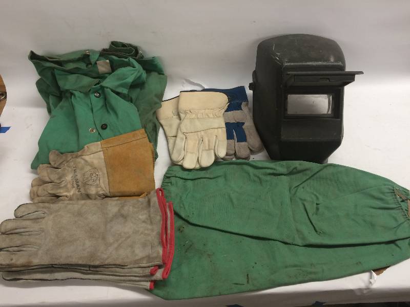 Welding Gloves, Welding Jacket, and Welding Helmet