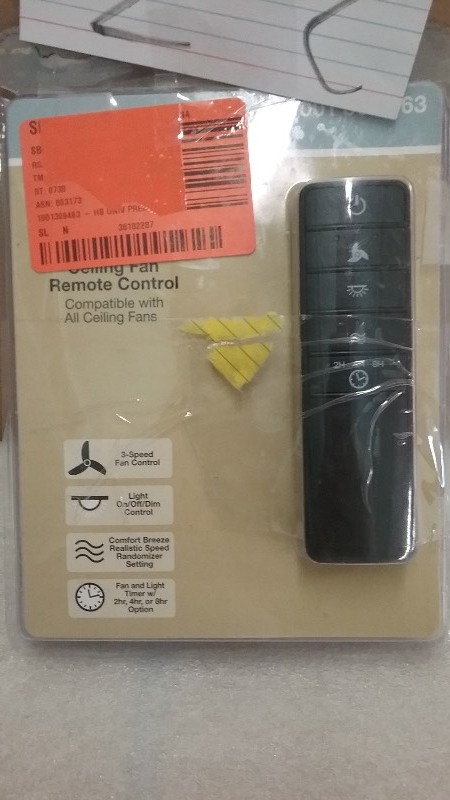 Hampton Bay Ceiling Fan And Light Remote Control