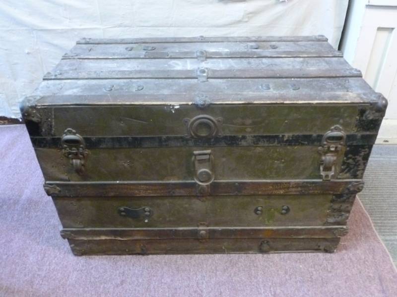 lot 53 image: Antique Steamer Trunk