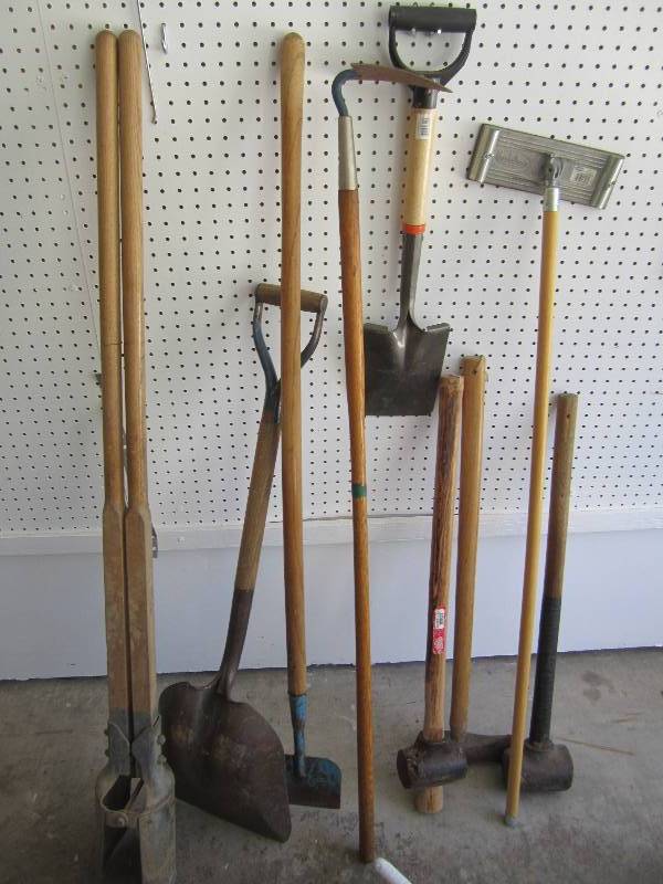 Lot of shovels and garden tools...