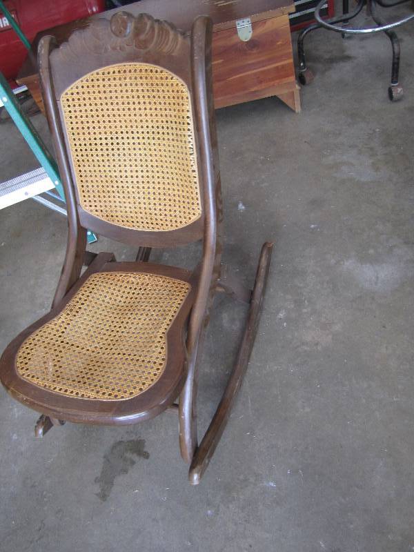 Wicker seat folding chair...