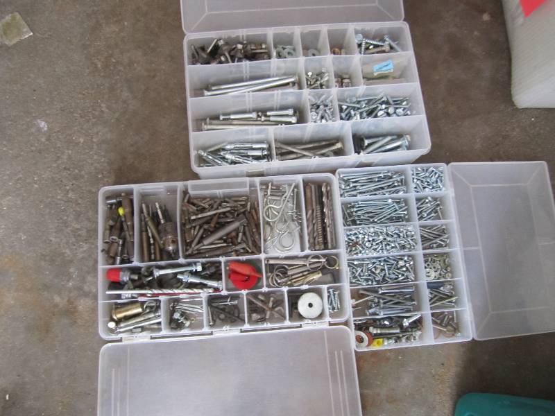 3 organizers filled with hardware...