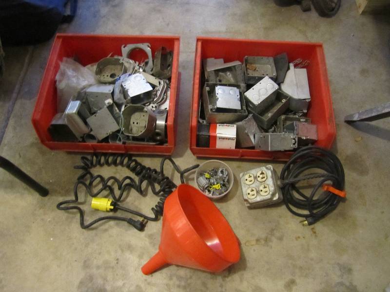 Lot of electrical items and a funne...