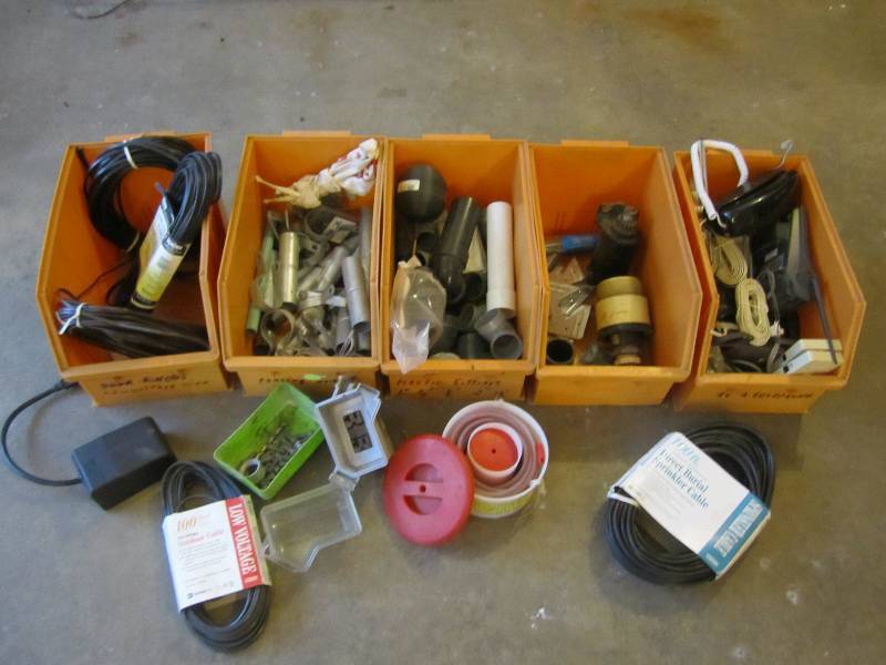 Organizer boxes filled with electri...