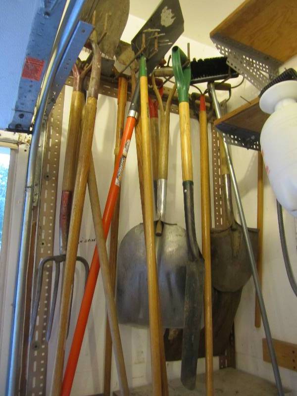 Lot of shovels and garden tools...