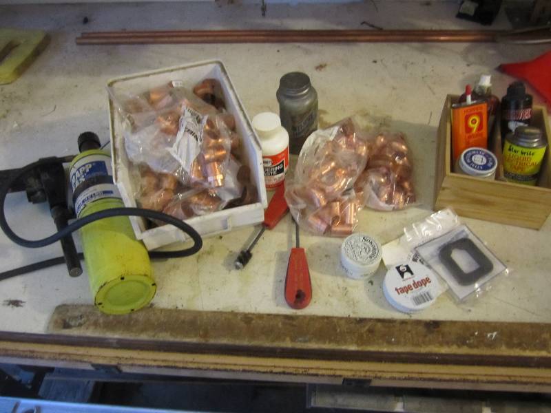 Lot of copper fittings, soldering s...