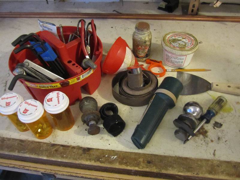 Organizer filled with tools and har...
