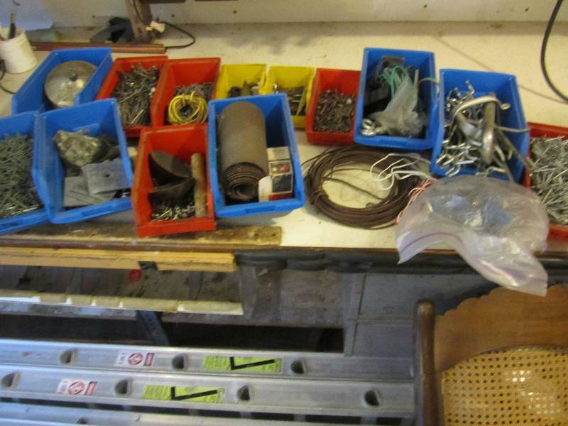 Lot of fastners and wire in organiz...