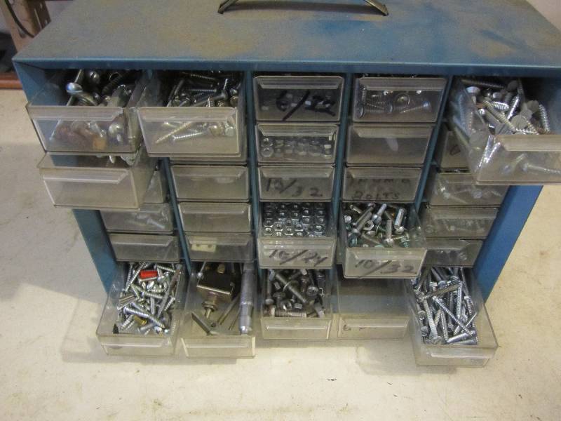 Organizer filled with hardware...
