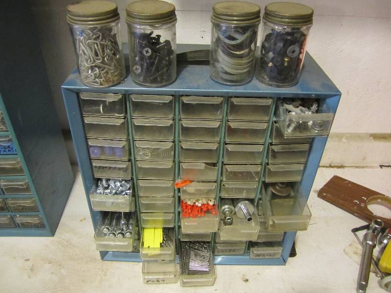 Organizer filled with assorted hard...