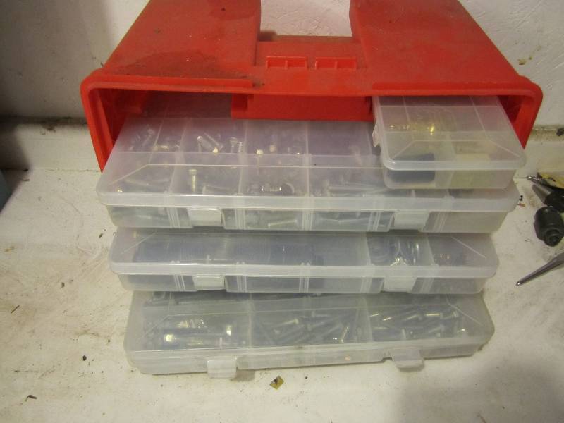 Organizer filled with trays of nuts...