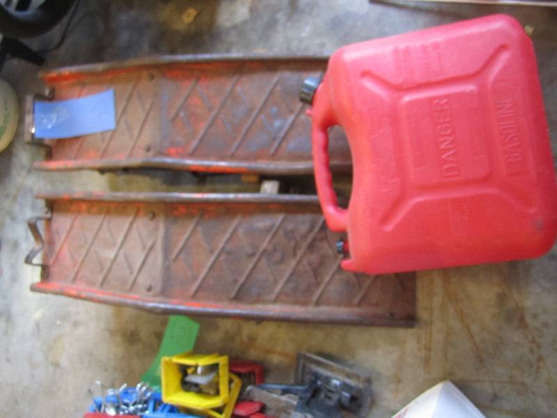 Car ramps and a gas can...