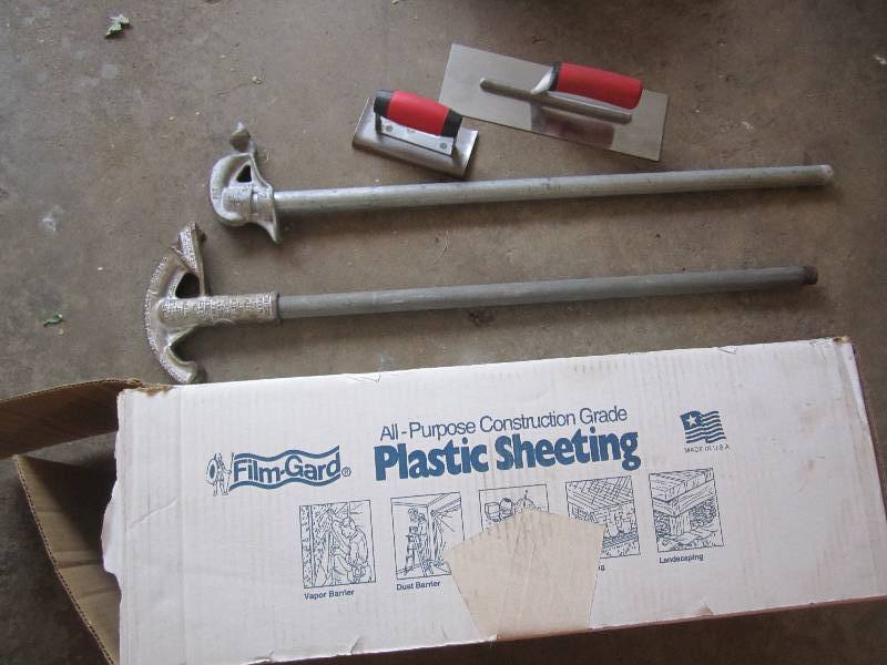 Plastic sheeting, pipe benders and ...