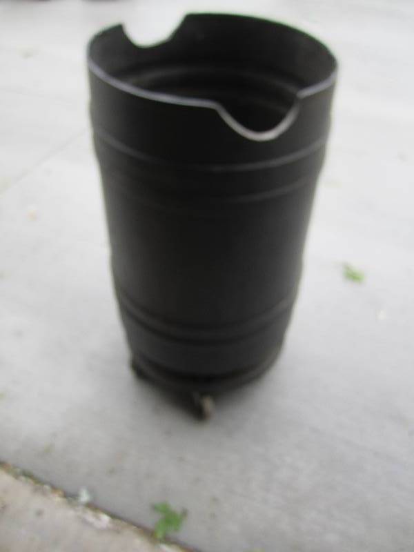 Plastic barrel on wheels...