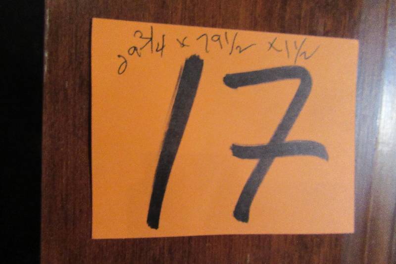 lot 17 image: Walnut wood panel door with hardware as shown