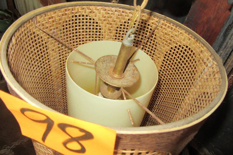 lot 98 image: Mid century style hanging swag light fixture..