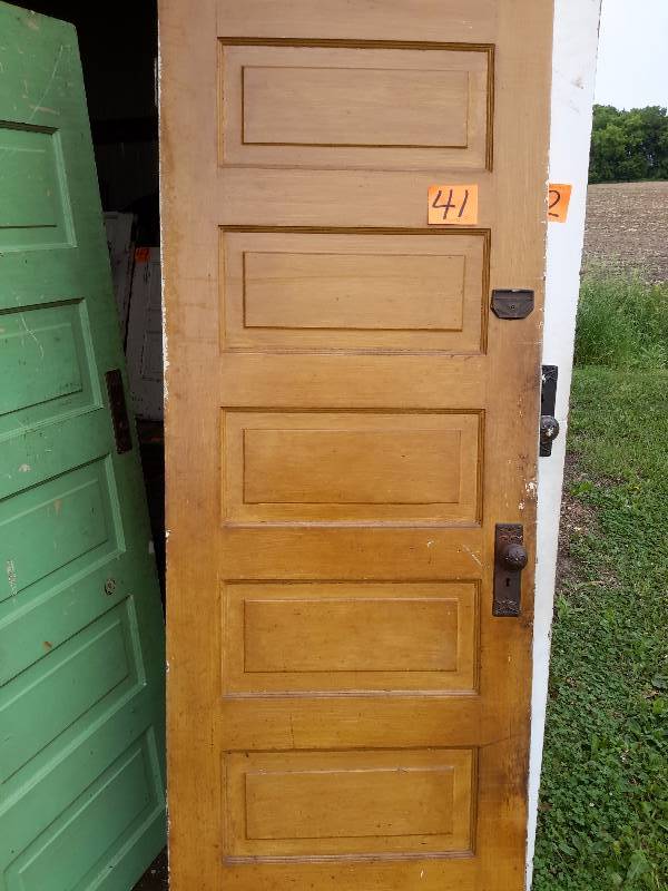 lot 41 image: 5 panel, Solid wood interior door