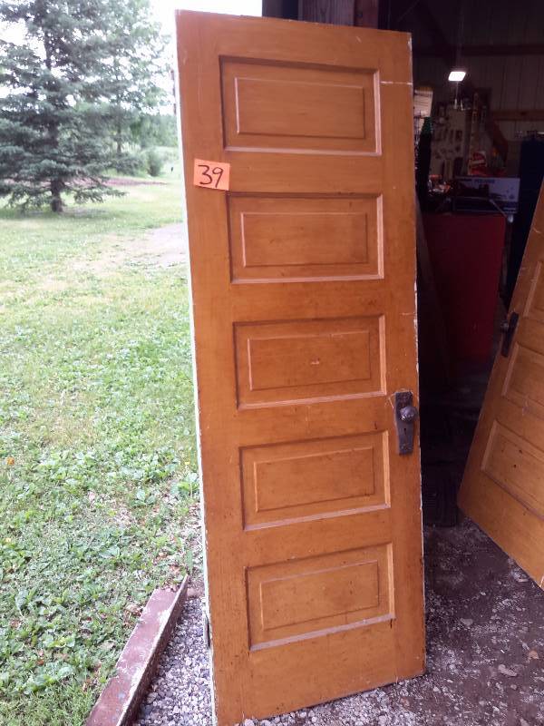 lot 39 image: 5 panel, Solid wood interior door