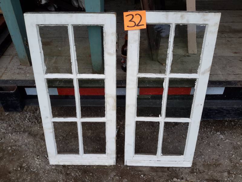 lot 32 image: 2, 16in x 30 in window sashes..