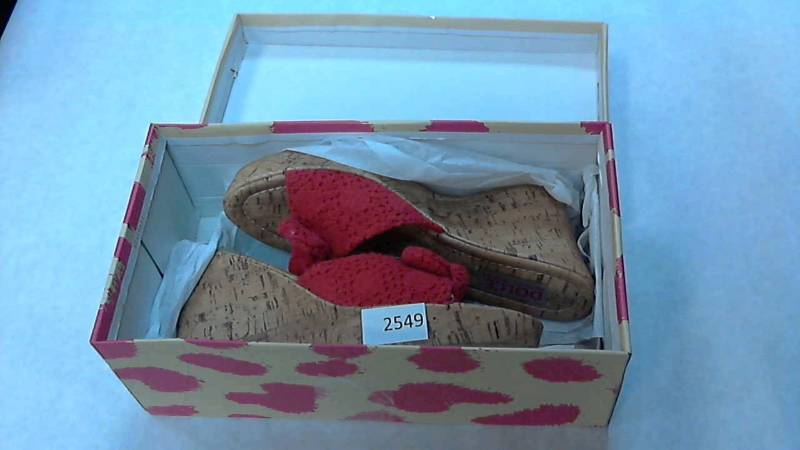 lot 2549 image: Womens DOLCE PIPER WEDGE EYELET Sandal  Sandals Red - Size 7.5