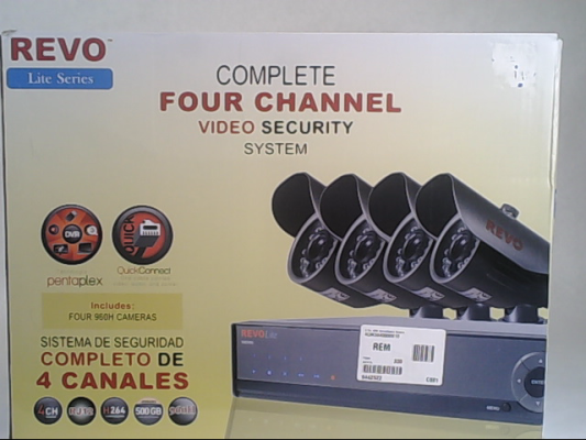 lot 56 image: Revo 4 Channel 500GB DVR System w 4 Cameras