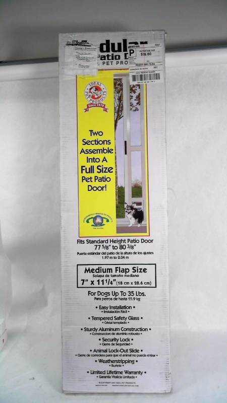 lot 150 image: Ideal Pet Products 7 11 14 Modular Patio Door Medium