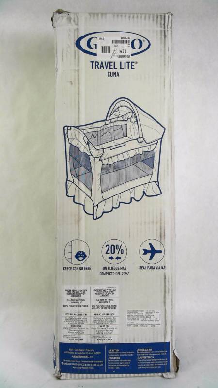 lot 3001 image: Graco Winslet Travel Lite Portable Crib  Play Yard with Bassinet
