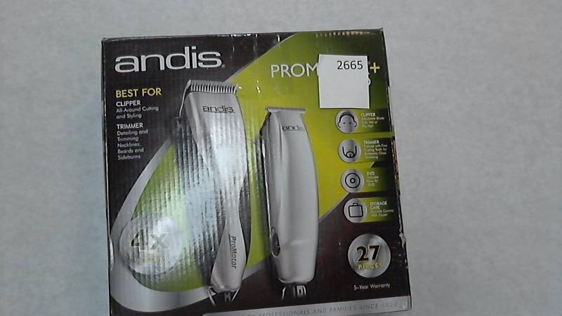 lot 2665 image: Andis Pro Motor 27pc Hair ClipperTrimmer Combo