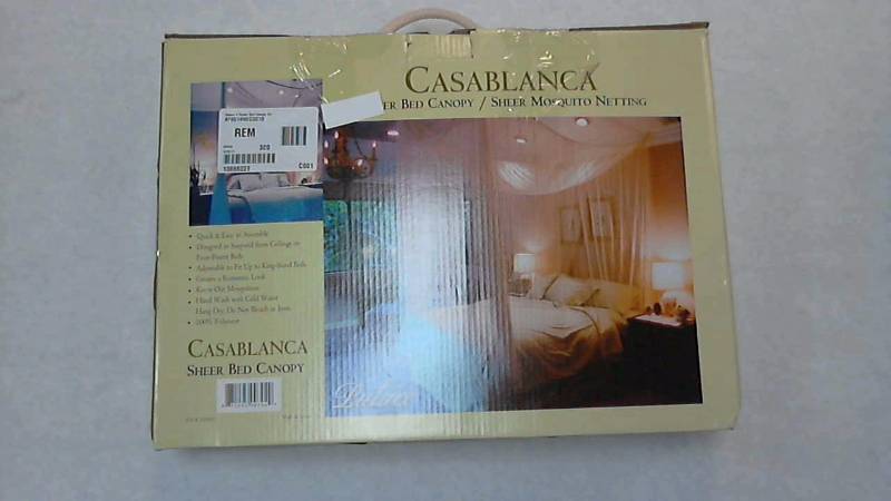 lot 2693 image: Palace 4 Poster Bed Canopy Ecru