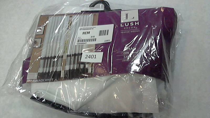 lot 2401 image: Iman WhiteBlack 54x84 Panel Curtain  Curtains