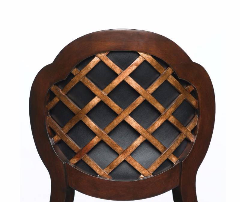 lot 2730 image: Hillsdale Furniture 63369 Alaina 41 Swivel Counter Stool Chair with Lattice Back and Copper Highlights in Distressed