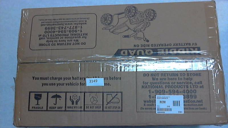 lot 3149 image: Kid Motorz Kiddie Quad 6V Ride-On  Red