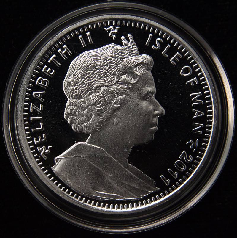 lot 10 image: 2011 ISLE OF MAN 1 TROY OZ. .999 FINE SILVER VIKING NOBLE PROOF IN AIRTITE
