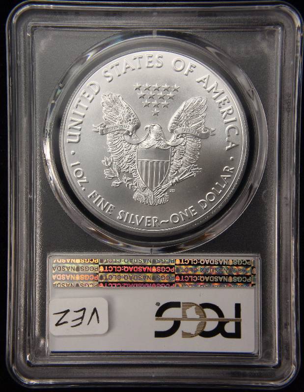 lot 19 image: 2017(W) AMERICAN SILVER EAGLE 1 TROY OZ. .999 FINE SILVER MS70 PCGS FIRST STRIKE