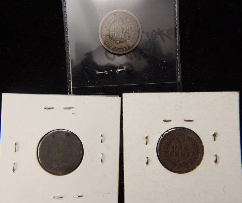 lot 20 image: GROUP OF 3 INDIAN HEAD CENTS 1903, 1883, 1863
