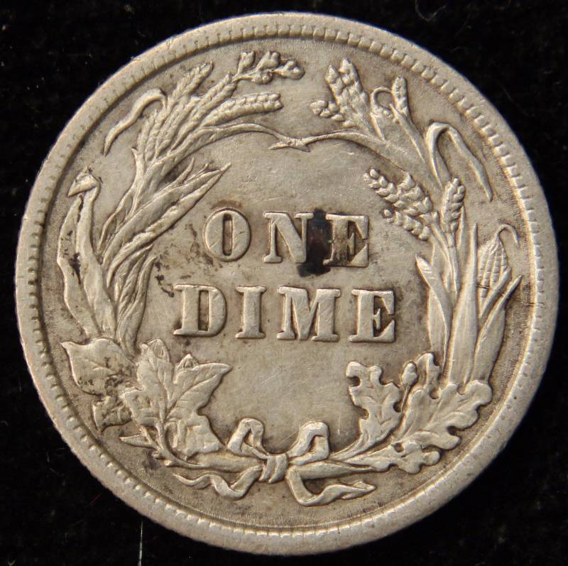 lot 21 image: 1908 BARBER DIME AU DETAILS